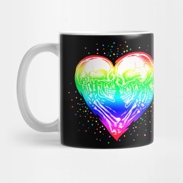 LGBT Skeleton Skull Rainbow Pride Heart by voidea